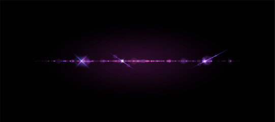 Wall Mural - abstract purple glare and sparkles of light png effect with glare and sparkles on dark background. v