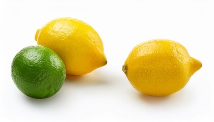 Wall Mural - lemons and limes on isolated background