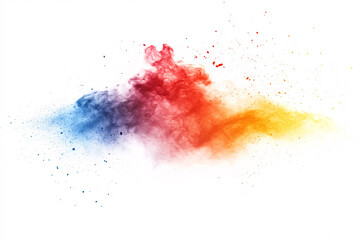 colorful dust clouds, Color powder splash rainbow background paint holi smoke colour . Powder color splash explosion dust ink burst splatter 