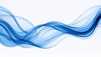 Sticker - flowing blue smoke on white background with wave like patterns