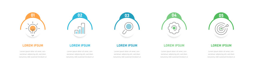 An infographic timeline consisting of 3 stages can be used for presentations