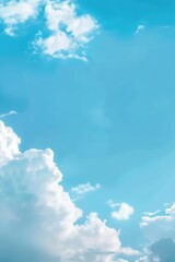 Wall Mural - Fluffy clouds in blue sky