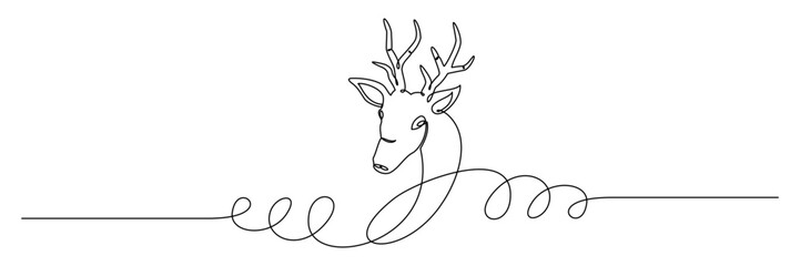 Wall Mural - reindeer line art 