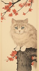 Poster - Japanese luky cat painting drawing animal.