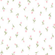 © Таисия Юхимец - Beautiful pink cute small flower tulip, floral seamless pattern for girl, fashion fabric print of pretty ditsy style. Vector illustration
