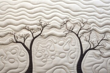 Wall Mural - A minimal tree border pattern texture wall.