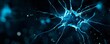 © NEW - Detailed illustration of a neuron, showcasing its intricate structure and vibrant blue hues, symbolizing communication and connectivity.