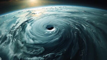 Wall Mural - eye of the storm: a breathtaking yet ominous view of a powerful hurricane from space, highlighting t