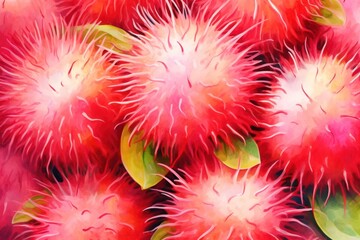 Sticker - Rambutan backgrounds nature flower.