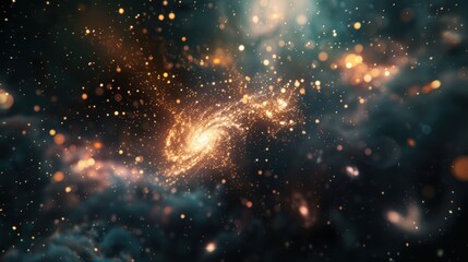 Wall Mural - golden spiral galaxy