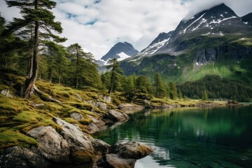 Sticker - Wilderness landscape mountain outdoors.