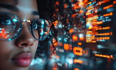 Woman Looking At Code