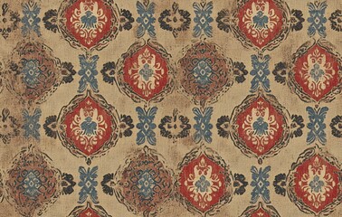 Wall Mural - A print pattern of Victorian fabric