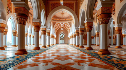 interior design of mosque on background