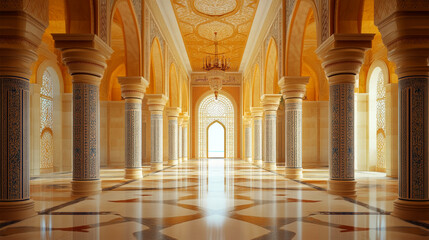 interior design of mosque on background