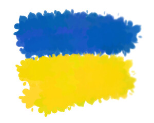 Canvas Print - ukrainian flag with paint splatter