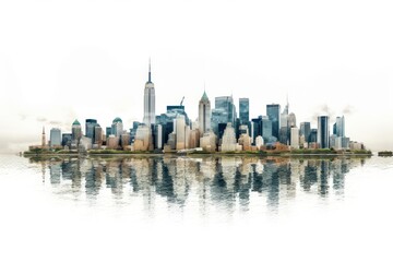 Wall Mural - New york architecture waterfront metropolis.