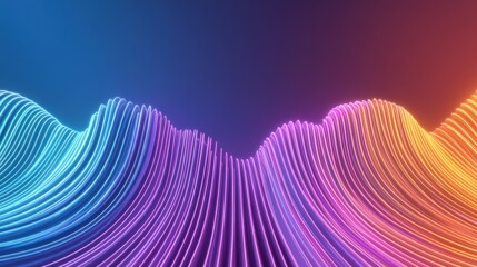 Wall Mural - A colorful wave pattern with a rainbow background, AI