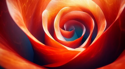 Wall Mural - A close up of a red rose with a blue background