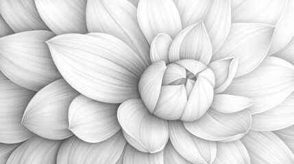 Poster - A close up of a large white flower with many petals, AI