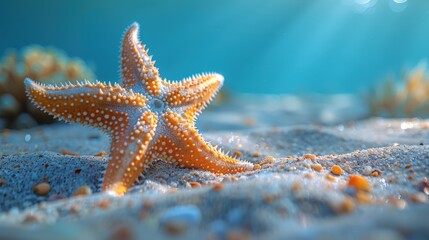 Starfish on sandy seafloor