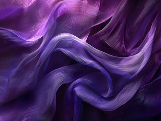 Silk fabric draped gracefully in shades of purple captured in a soft light