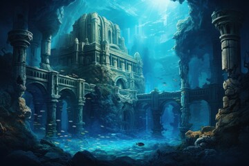 Poster - Atlantis backdrop underwater undersea outdoors.