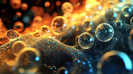 abstract background of colorful bubbles in water