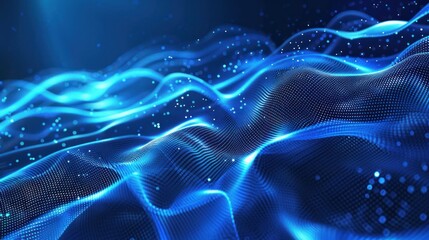 Wall Mural - Abstract Blue Digital Waves