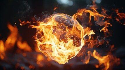 Canvas Print - Burning sphere of fire