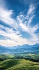 Wall Mural - A hyper-lapse of a serene mountain range with clouds moving rapidly across the sky, showcasing the majestic beauty of nature in motion