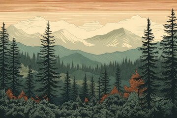 Wall Mural - Nature forest backgrounds wilderness.