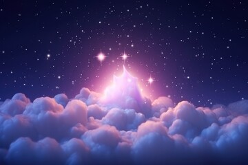 Sticker - Starry sky with aurora light cloud backgrounds outdoors.