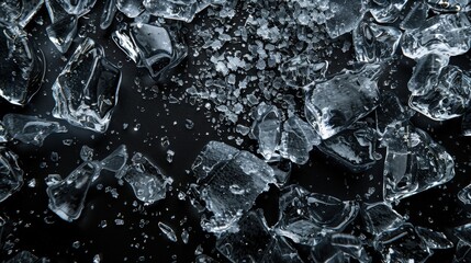 Canvas Print - Ice shards on black