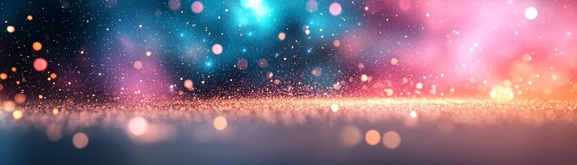 Canvas Print - Abstract Glittering Background with Bokeh Lights.