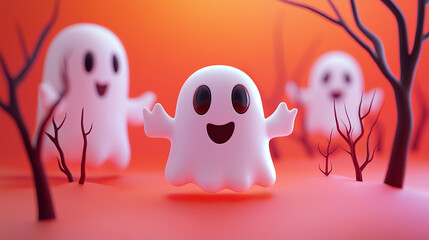 Cute ghost flyer for the Halloween holiday