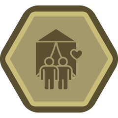 Canvas Print - Couple Camping Tent Icon Design