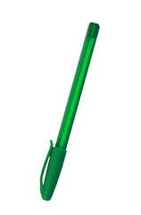 Wall Mural - Blue pen with green handle, with transparent image.