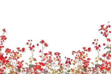 Canvas Print - Red tiny flowers backgrounds outdoors pattern.