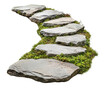 © korawik - A stone path with moss growing on it