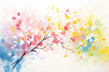 Wall Mural - Spring painting backgrounds flower.