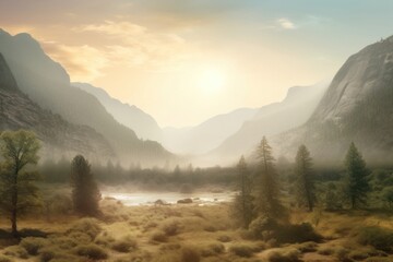 Canvas Print - National park wilderness landscape panoramic.