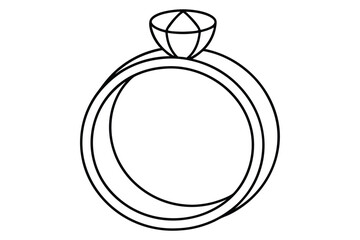 Finger ring line art vector illustration