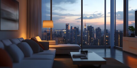 Wall Mural - Cityscape View from Luxury Apartment