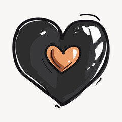 Poster - cute heart illustration vector