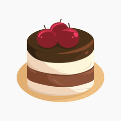 Canvas Print - chocolate cake illustration vector