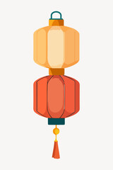 Sticker - Chinese paper lantern illustration vector