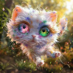 Magical Cat with Sparkly Eyes