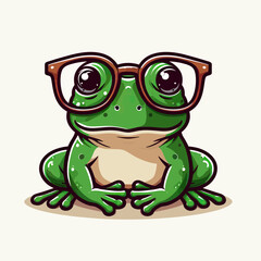 Wall Mural -  frog with glass vector 