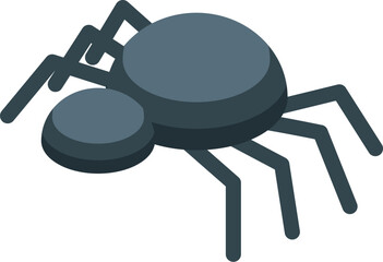 Sticker - Black widow spider crawling in an isometric view